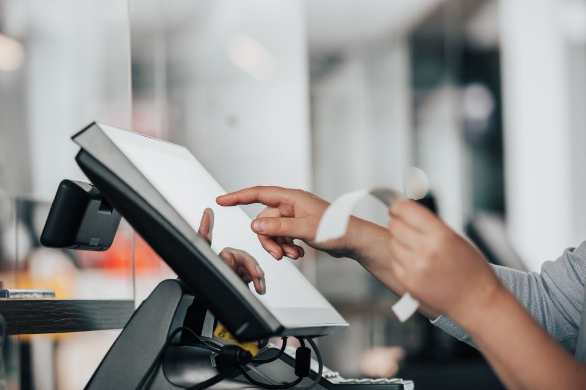 A POS system linked to the ERP software