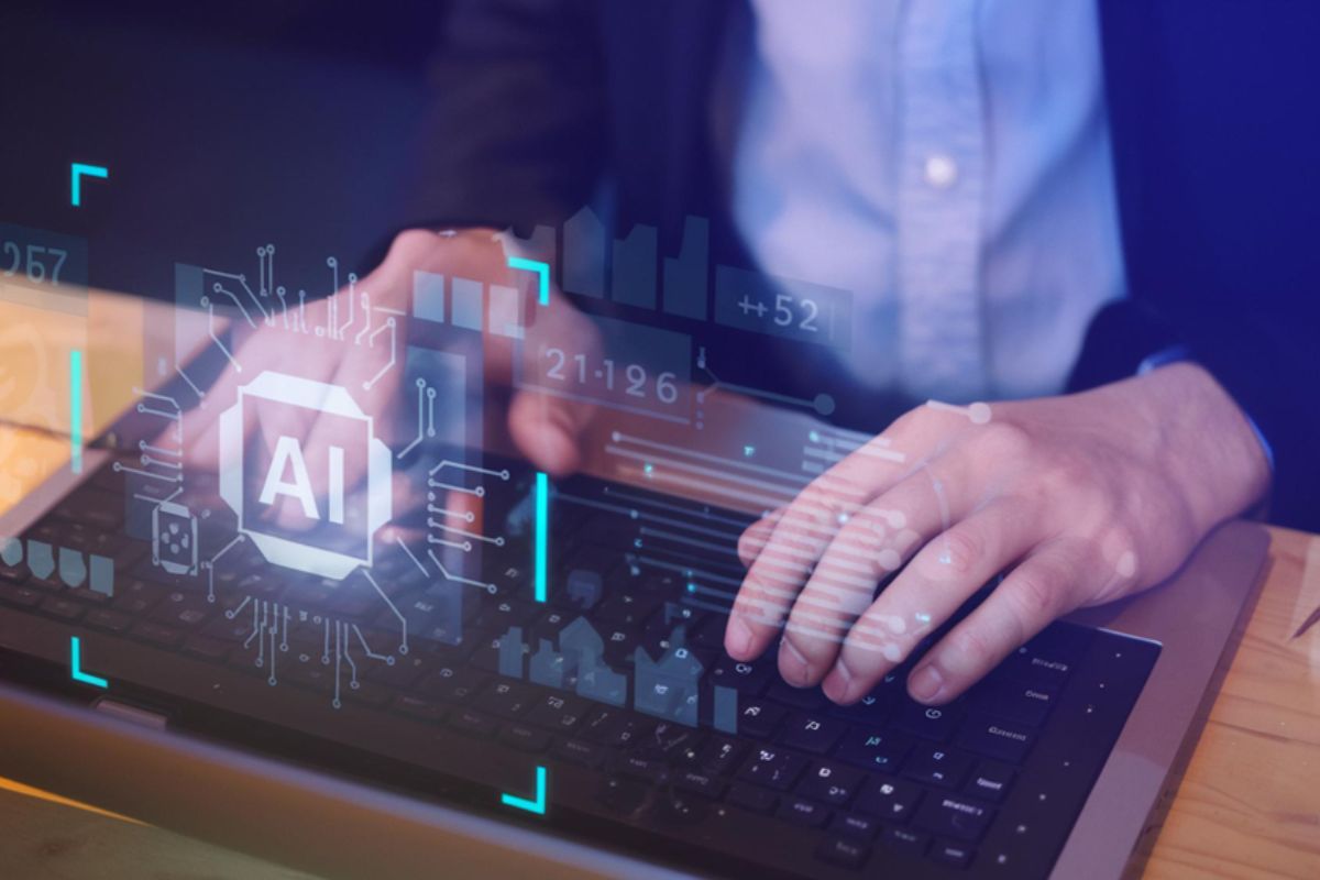 A business professional using AI 